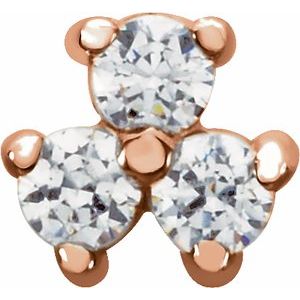 14K Rose 1/10 CTW Natural Diamond Trim