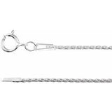 Rhodium-Plated Sterling Silver 1 mm Wheat 16" Chain