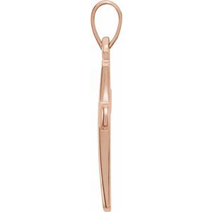 14K Rose Cross Pendant
