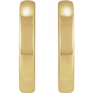 14K Yellow/White Hinged 14 mm Hoop Earrings