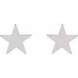 14K White 6.2 mm Star Friction Post & Back Earrings