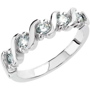 Platinum 1/2 CTW Natural Diamond Anniversary Band