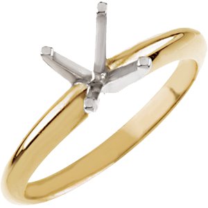 14K Yellow & Platinum 5.7-6.0 mm Round Lightweight 4-Prong Solitaire Engagement Mounting