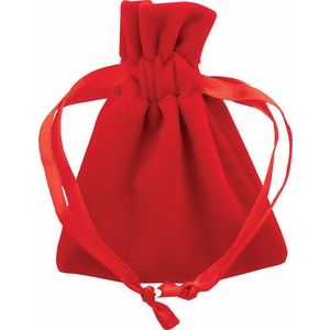 Veltex® Red Small Drawstring Pouch with Outer Carton