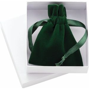 Veltex® Green Small Drawstring Pouch with Outer Carton