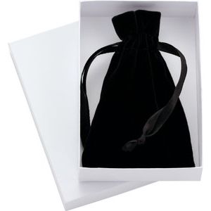 Veltex® Black Medium Drawstring Pouch with Outer Carton