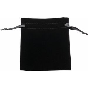 Veltex® Black Small Drawstring Pouch with Outer Carton