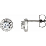 Platinum 3/8 CTW Natural Diamond Halo-Style Earrings