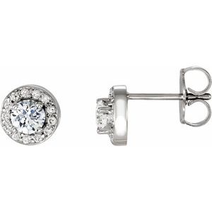 Platinum 3/8 CTW Natural Diamond Halo-Style Earrings