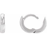 14K White 9.5 mm Hinged Hoop Earrings