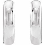 14K White 9.5 mm Hinged Hoop Earrings