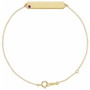 14K Yellow Natural Amethyst Geometric 7-8" Bracelet
