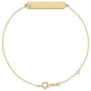 14K Yellow .03 CT Natural Diamond Geometric 7-8" Bracelet