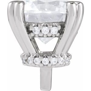 14K White 7.75 mm Round .08 CTW Natural Diamond Semi-Set Peg Setting