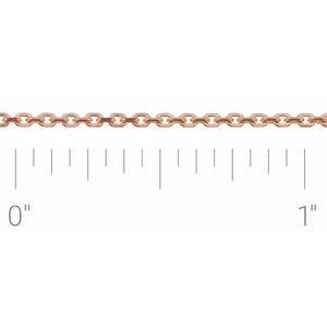 14K Rose 1.4 mm Diamond-Cut Cable Chain by the Inch