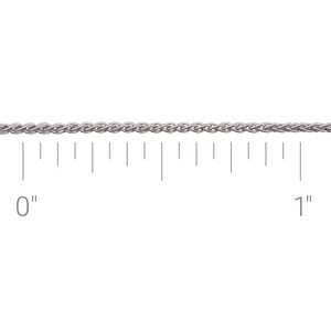 14K White Recycled Metal 1 mm Wheat Chain by the Inch