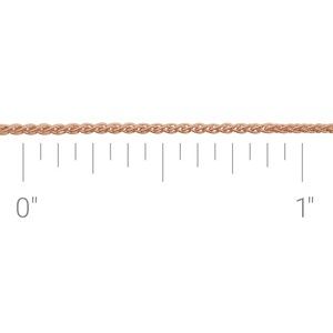 14K Rose Recycled Metal 1 mm Wheat Chain by the Inch