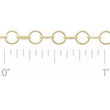 14K Yellow Recycled Metal 3.5 mm Round Cable Chain by the Inch