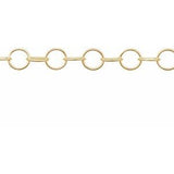14K Yellow Recycled Metal 3.5 mm Round Cable Chain by the Inch