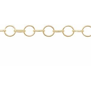 14K Yellow Recycled Metal 3.5 mm Round Cable Chain by the Inch