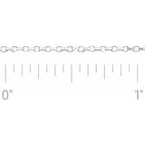 Sterling Silver 1.1 mm Rolo Chain by the Inch