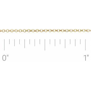 18K Yellow 1 mm Rolo Chain by the Inch