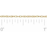 18K Yellow Recycled Metal 1 mm Rope Chain by the Inch