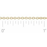 14K Yellow Recycled Metal 1.3 mm Cable Chain by the Inch