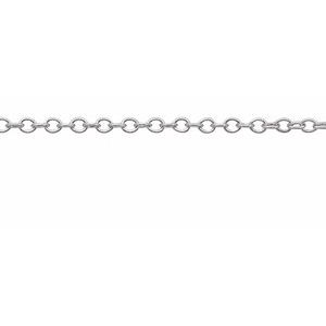 14K White Recycled Metal 1.3 mm Cable Chain by the Inch