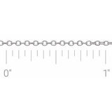 14K White Recycled Metal 1.3 mm Cable Chain by the Inch