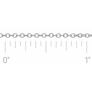 14K White Recycled Metal 1.3 mm Cable Chain by the Inch
