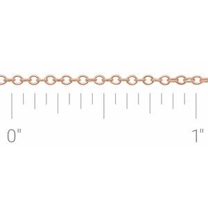14K Rose Recycled Metal 1.3 mm Cable Chain by the Inch