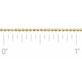 14K Yellow 1 mm Diamond-Cut Bead Chain by the Inch