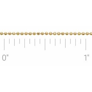 14K Yellow 1 mm Diamond-Cut Bead Chain by the Inch