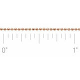 14K Rose 1 mm Diamond-Cut Bead Chain by the Inch