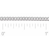 14K White Recycled Metal 2.25 mm Curb Chain by the Inch