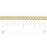 14K Yellow Recycled Metal 2.25 mm Curb Chain by the Inch