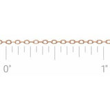 14K Rose .80 mm Diamond-Cut Cable Chain by the Inch