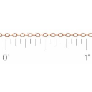 14K Rose .80 mm Diamond-Cut Cable Chain by the Inch