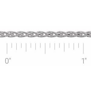 Sterling Silver 2.25 mm Wheat Chain by the Inch