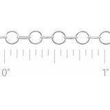 14K White Recycled Metal 3.5 mm Round Cable Chain by the Inch