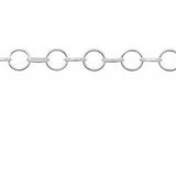 14K White Recycled Metal 3.5 mm Round Cable Chain by the Inch