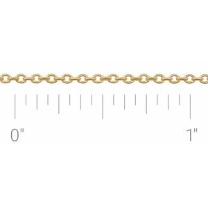 18K Yellow 1.5 mm Cable Chain by the Inch
