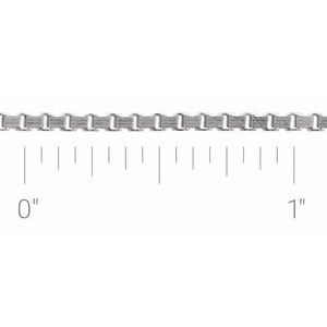 14K White 1.75 mm Diamond-Cut Box Chain by the Inch