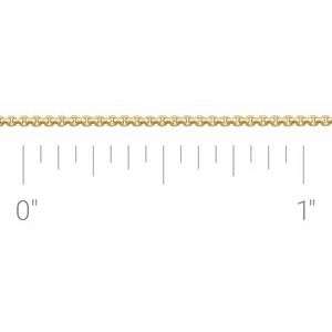 14K Yellow Recycled Metal 1 mm Rounded Box Chain by the Inch