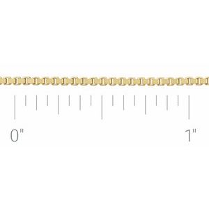 14K Yellow 1.2 mm Box Chain by the Inch