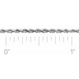 Sterling Silver 1.6 mm Diamond-Cut Rope Chain by the Inch