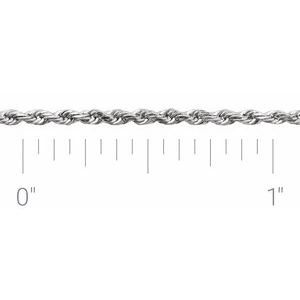 Sterling Silver 1.6 mm Diamond-Cut Rope Chain by the Inch