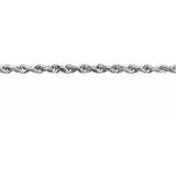 Sterling Silver 1.6 mm Diamond-Cut Rope Chain by the Inch