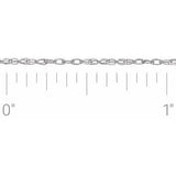 18K White 1 mm Rope Chain by the Inch